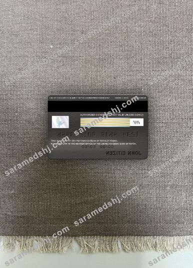 United Kingdom Bank of Aston visa signature card photolook back